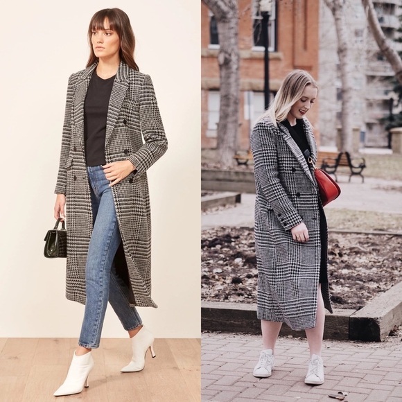 Reformation Black and White Pea Coat - Picture 9 of 9